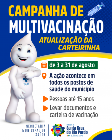 CAMPANHA DE MULTIVACINAÇÃO MOBILIZA FAMÍLIAS PARA ATUALIZAÇÃO DA CADERNETA DE VACINAÇÃO
