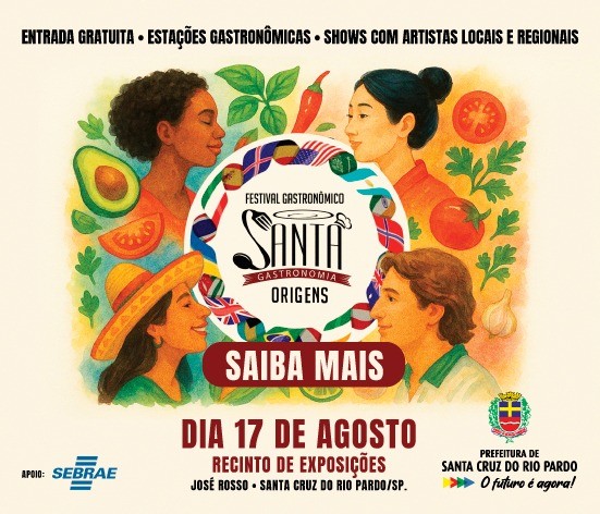 Anote na agenda: Santa Gastronomia 2025 – Origens é dia 17 de agosto!