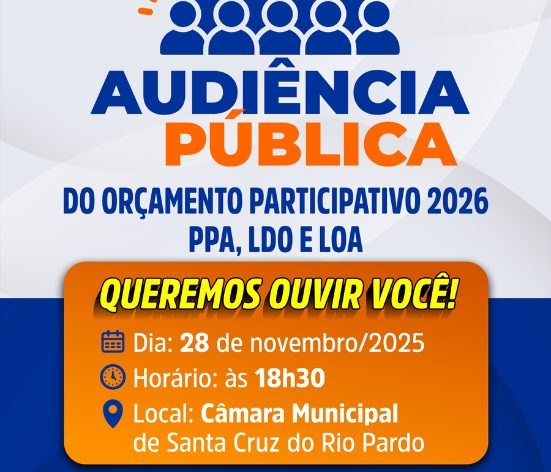 Prefeitura promove Audência Pública do Orçamento Participativo - 2026