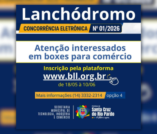 Prefeitura abre concorrência para exploração comercial de boxes do Lanchódromo Municipal