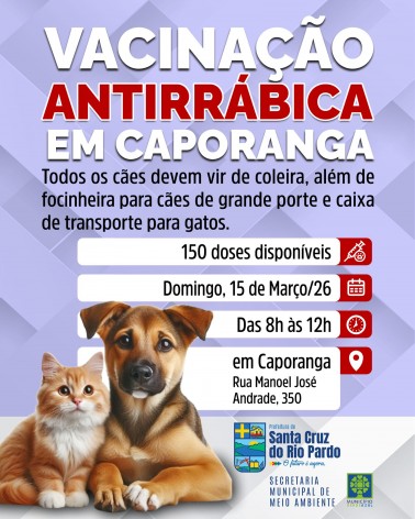 Vacinação Antirrábica | Caporanga | 15/03/2026