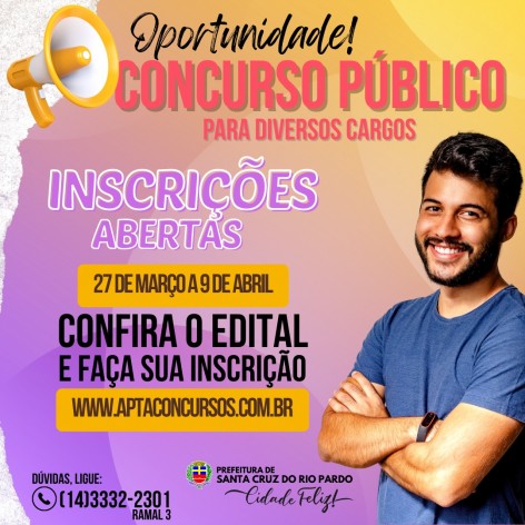 [ADMINISTRAÇÃO] PREFEITURA ABRE CONCURSO PÚBLICO PARA VÁRIOS CARGOS