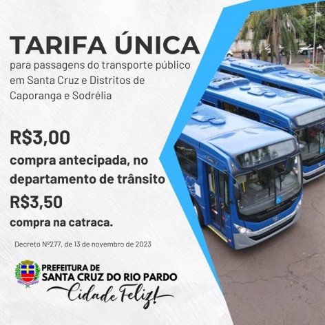 [TURISMO] TARIFA ÚNICA DE TRANSPORTE PÚBLICO