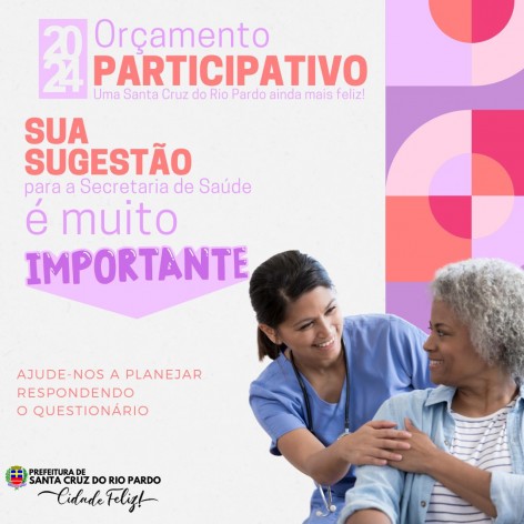 [FINANÇAS] ORÇAMENTO PARTICIPATIVO - SUA SUGESTÃO É MUITO IMPORTANTE
