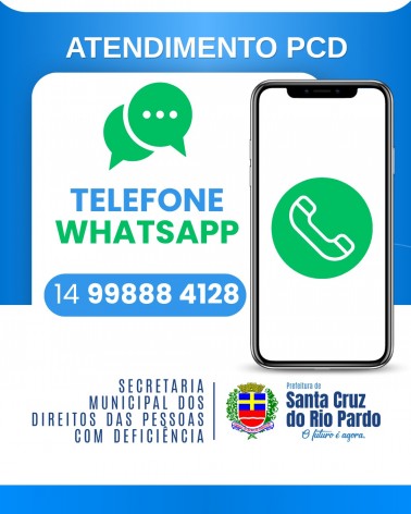 Secretaria dos Direitos das Pessoas com Deficiência disponibiliza atendimento pelo WhatsApp