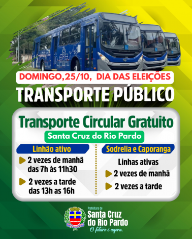 TRANSPORTE PÚBLICO GRATUITO NO 2º TURNO DAS ELEIÇÕES