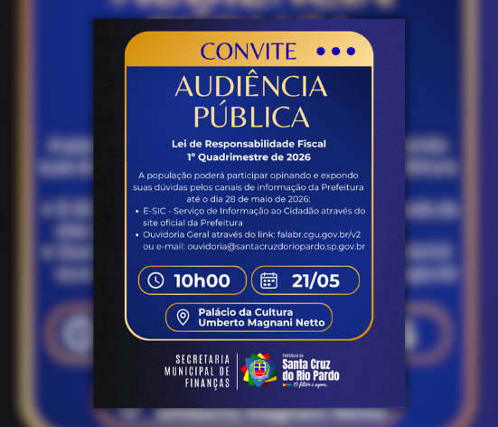 Audiência Pública - Lei de Responsabilidade Fiscal - 1º Quadrimestre 2026