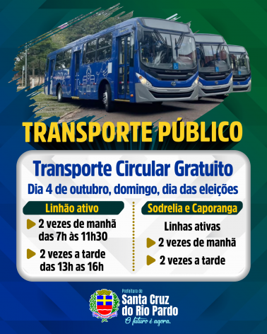 TRANSPORTE PÚBLICO GRATUITO NO DIA DAS ELEIÇÕES