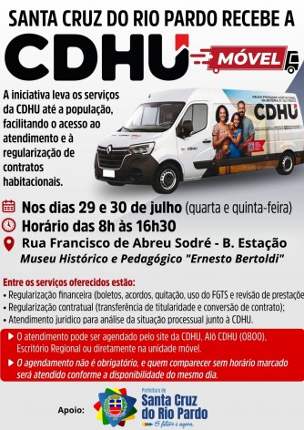 CDHU E PREFEITURA DE SANTA CRUZ DO RIO PARDO PROMOVEM PLANTÃO DE ATENDIMENTO NA CIDADE.