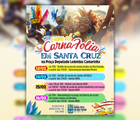 CarnaFolia 2026 começa nesta sexta-feira com desfiles e shows para toda a região