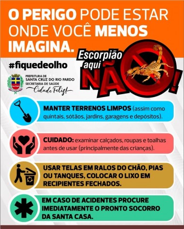 [SAÚDE] CUIDADOS COM ESCORPIÃO