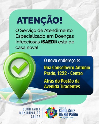 SAEDI passa a atender em novo endereço em Santa Cruz do Rio Pardo